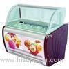 Curved Glass 6 Containers Ice Cream Scoop Display Freezer Cabinet With T5 / LED Light
