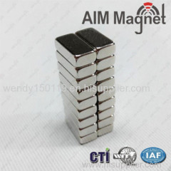 N40 high performance Zinc coating 15x5x2mm rare earth neodymium magnet