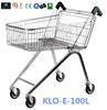 Zinc Plated Low Carbon Steel UK Shopping Cart 100L European Style