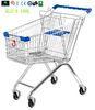 Europe Style 100L Advertisement Supermarket Shopping Carts With Color Powder Coating