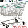 4 Wheeled Supermarket Shopping Trolley Zinc Plated With Transparent Powder Coating