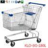 180 Liter Large Wire Mesh Supermarket Shopping Trolley / Shopping Cart With Baby Seat