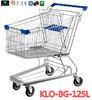 Midlle Size Supermarket Shopping Trolley With PVC , PU , TPR Caster 125L