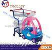 Lovely Chrome Plated Baby / Children Shopping Carts With Wire Basket