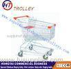 Steel Four Wheels Unfolding Grocery Store Shopping Carts For Walmart Asian Style