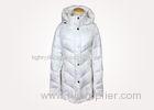 Windproof White Womens Long Down Coat , Size 36 / 38 / 40 / 42 / 44