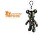 Novelty POPOBE Bear Customised Key Chains , Popular Promotion Item Plastic Key Ring