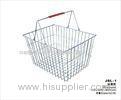 Durable Mesh Handing Metal Shopping Basket With Double Handles 400x300x220mm