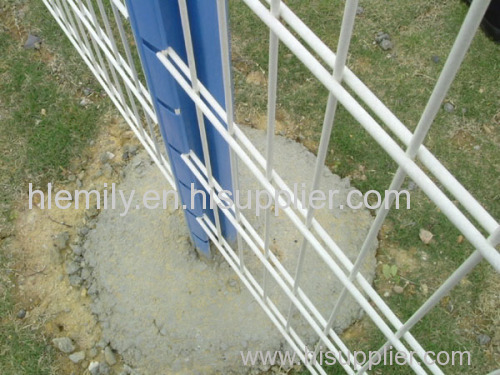 Powder coated welded double wire fence