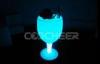 Beautiful Rechargebale Wine Glass Shape plastic Led Cocktail Table Light For Club