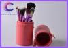 Cosmetic 12 pcs makeup brush set with leather bucket , leather box