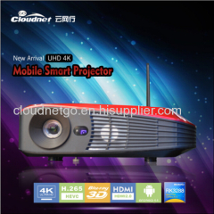 HOT SELLING!!!4K Smart Blu-ray 3D LED Projector / Bluetooth Projector With Android 4.4 OS 1500 lumens for business/Home