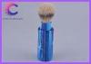 Portable Small Travel Shave Brush with silvertip badger blue color handle