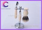 Cosmetic safety shaving sets for men with brushes , holder