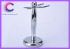 Men's grooming deluxe Chrome metalshave stand for razor and brush