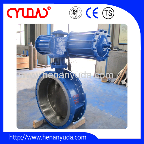 Flange type pneumatic actuator control butterfly valve