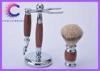 Shaving gift set with silvertip badger shaving brush and rosewood handle