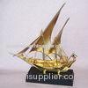 Zinc alloy Engrave Golden Ship Model for collection Souvenir Gifts