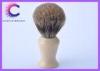 Men's grooming brush faux ivory handle with pure badger hair knots