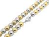 Three Tone Stainless Steel Ball Chain Necklace Gold Link Chain Fashion Mens Jewelry
