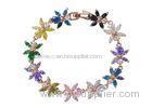 Flower Sterling Silver Bangle Bracelets Chain