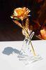 Romance Birthday blessings Wedding 24K gold foil Rose with plastic stand