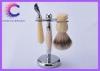 Customized Faux ivory handle badger shaving brush set and mach 3razor