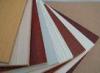 Customized melamine mdf sheets / fiberboard with orange , white , wooden grain color