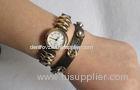Rock Style Punk Leather Wristband Watch mens Fashion Analog Watch