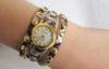 Leopard Leather Wristband Watch girls quartz movement watch Alloy Case