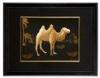 Home decoration 3D 24k gold foil art crafts with lack wooden frame