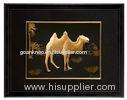Home decoration 3D 24k gold foil art crafts with lack wooden frame
