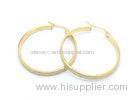 Small 35mm Stainless Steel Earrings Hoops For Women , Gold Plated