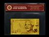 South African 10 Rand 24K Gold Banknote PVC Frame Collectible Gold Craft