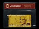 South African 10 Rand 24K Gold Banknote PVC Frame Collectible Gold Craft