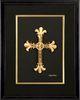 Gold foil paper crafts home decoration , 3D 24K gold foil cross frame