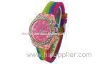 Big Bezel Kids Quartz Watches 1 ATM Silicone Wrist Watch With Diamond