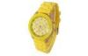 Unisex Yellow Silicone Wristband Watch Water Resistant OEM Watch