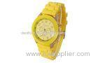 Unisex Yellow Silicone Wristband Watch Water Resistant OEM Watch