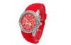 Red Silicone Wristband Watch Womens Japan Movt Quartz Analog Watch