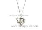 Personalized Pearl Charm Pendant 925 Sterling Silver Heart Necklace Chains