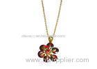 18K Gold Plated Girls 925 Sterling Silver Necklace Flower Charm Pendant Chain