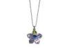 Light Purple Zircon 925 Sterling Silver Pendant Necklace of Oval Petal Sun Flower