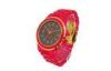 Red Womens Quartz Watches Waterproof Plastic Strap Japan Movt Watch
