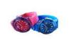 Customize Blue Mens Quartz Watches Silicone Water Resistant Sport Watch