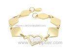 Geometric Flat Lozenge Link Charm Bracelet Stainless Steel Fashion Jewelry For Girls