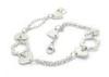 Cut Out Love Heart And Flower Stainless Steel Charm Bracelet With Extended Chain