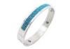 Turquoise Crystal Pastel Color Enameled Mens Stainless Steel Magnetic Bracelets