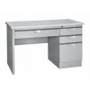 L shaped steel office desk with drawer