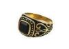 Classic Magic Heart Stainless Steel Rings Jewelry With Jet Crystal Gold And Black